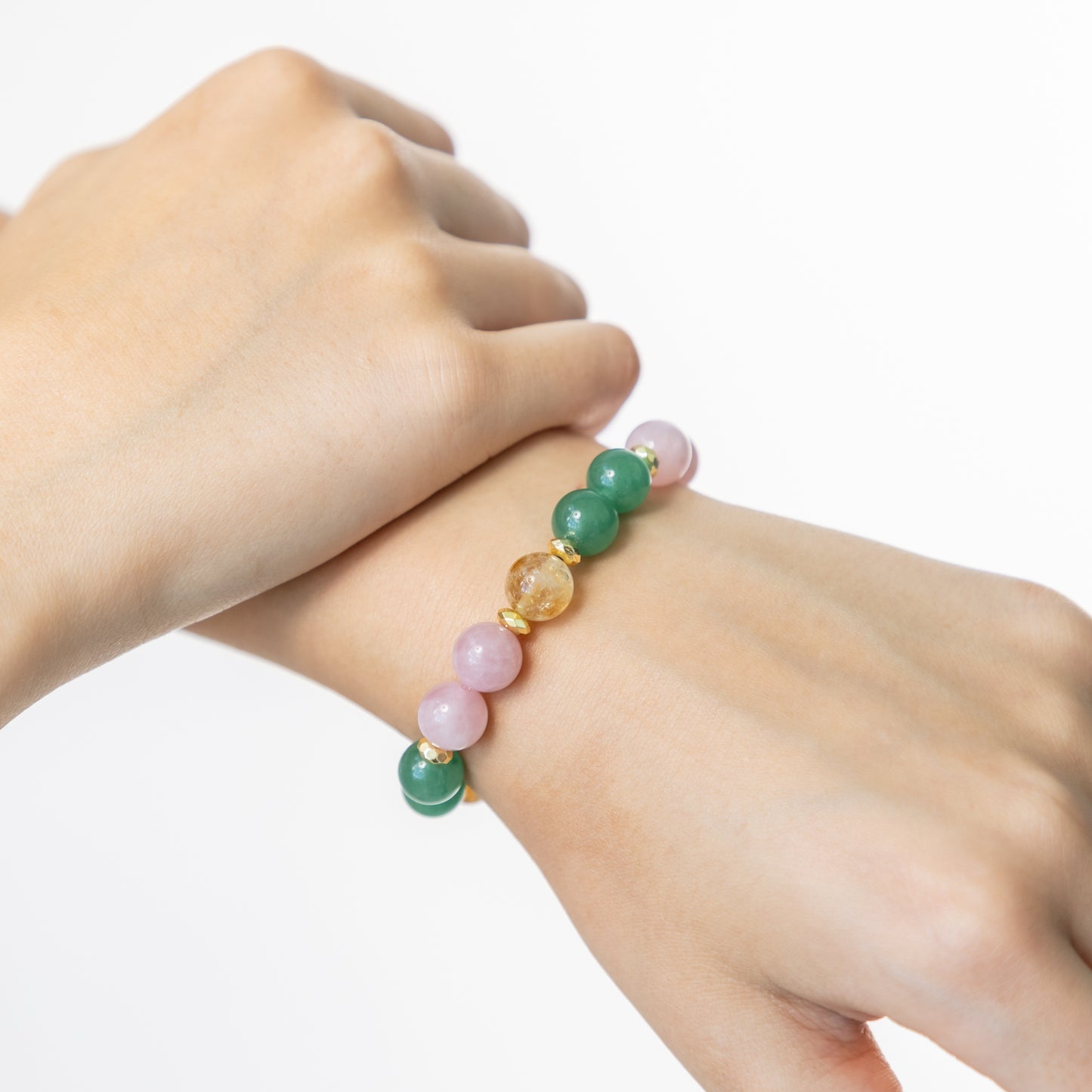 Rosenquarz Armband mit Aventurin und Citrin